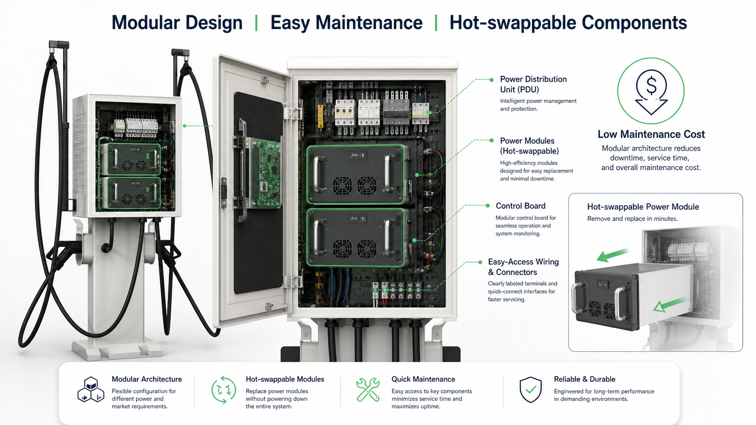 Sturdy 40kw 60kw 80kw Stand Column DC Fast EV Charging Pile For Heavy Duty Use - Flexible 40kW-80kW Power Options
