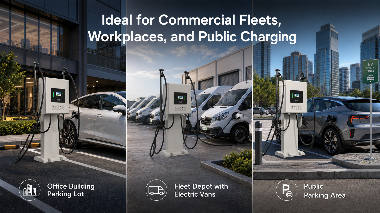 Advanced 40kw 60kw 80kw Stand Column DC Fast EV Charging Station With Dynamic Load Balancing - Flexible 40kW-80kW Power Options