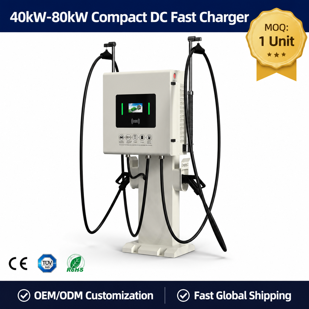 Versatile 60kw 80kw Pillar Type DC EV Fast Charging Station With Multiple Safety Protections Floor - Flexible 40kW-80kW Power Options