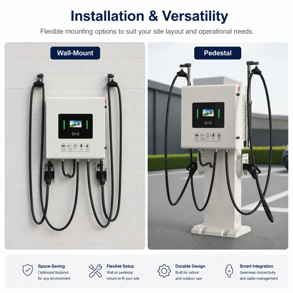 Versatile 60kw 80kw Pillar Type DC EV Fast Charging Station With Multiple Safety Protections Floor - Safety, Compliance and Long Service Life