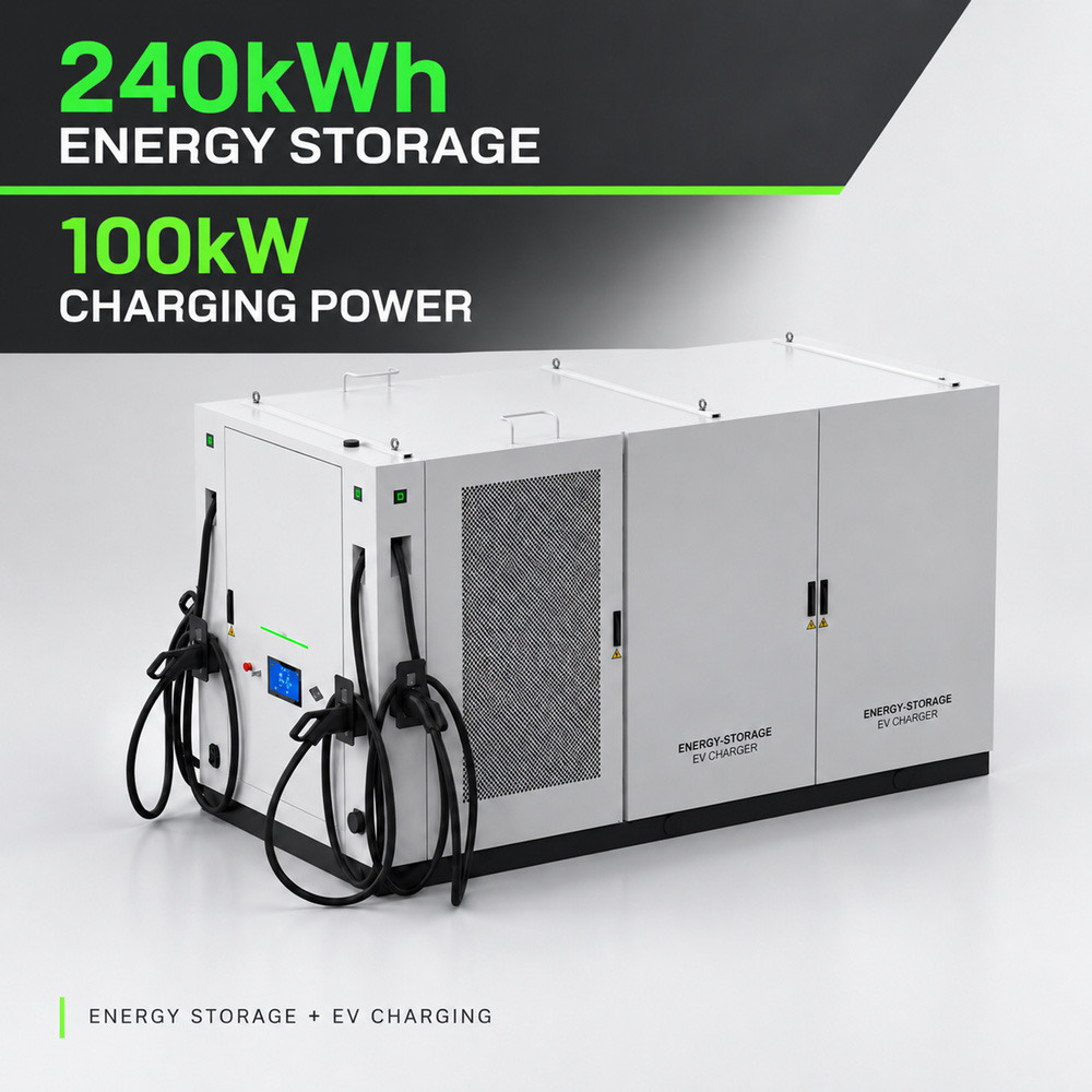 Smart BESS Battery Energy Storage EV Charging Solution Hub 522kWh 240kW 60kWh 30kW Charging - Smart Management, OCPP and Remote Control