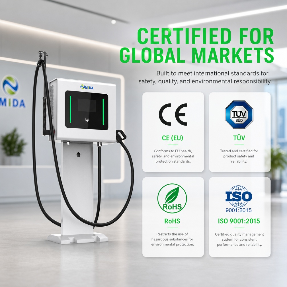 Ocpp 16j 2.01 Single Gun Apartment Complex Use 50kW 60kw Commercial Ev Charging Wallbox Dc Fast - Selectable 20kW-60kW DC Power