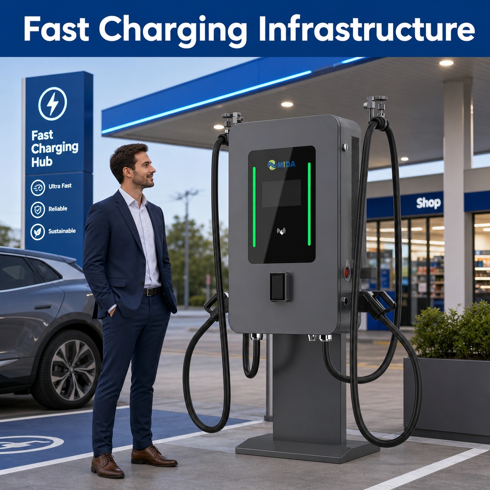Reliable 60kw 80kw Pillar Type DC EV Fast Charging Pile Floor Mounted Commercial Charging Point - Smart, Networked and Payment-Ready