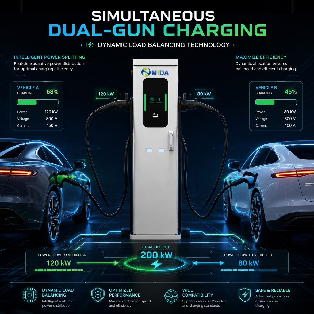 22kW 44kw Pedestal EV Charging Station Floor Mounted Commercial Level 2 Smart AC Charger With Type 2 Socket - Dual-Gun Ready with Safe Type 2 Cable Design