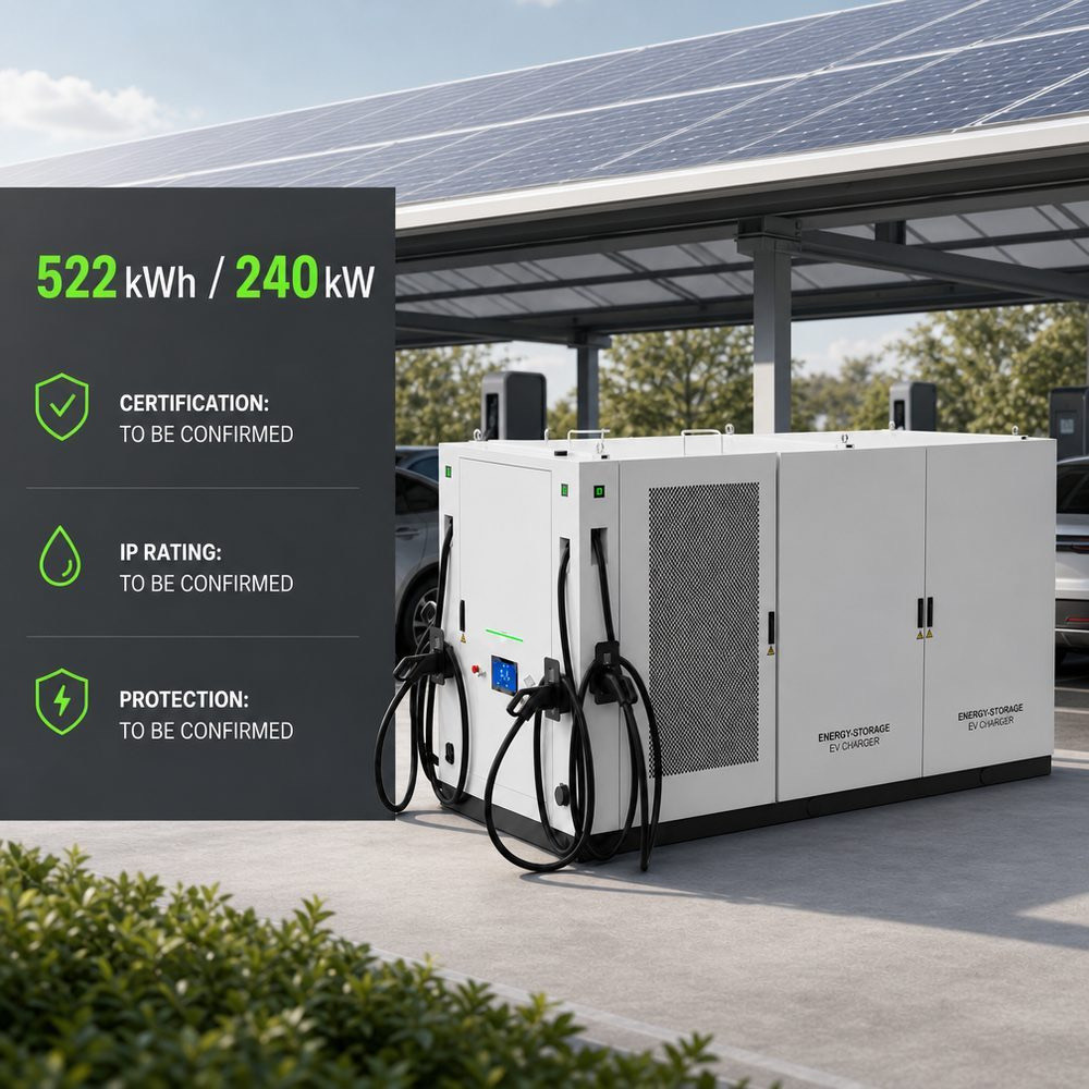 Advanced BESS Project Storage DC Fast EV Charger Fleet 1MWh 480kW Commercial Applications - Modular Scalability and Flexible Deployment