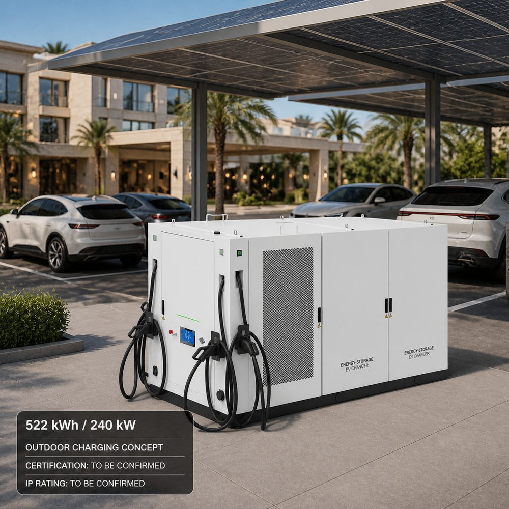 Smart BESS Battery Energy Storage EV Charging Solution US Utility 200kWh 120kW Public Hub - Peak Shaving and Demand Charge Reduction