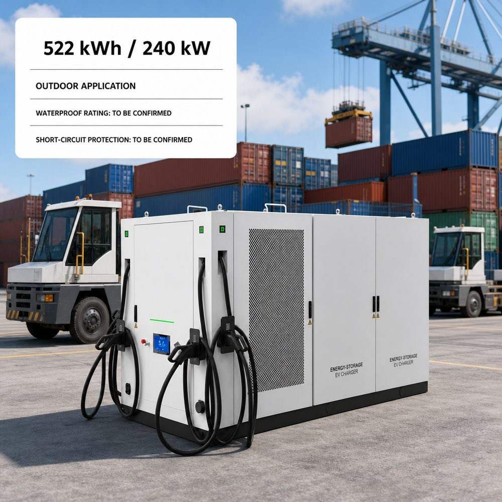 Demand Charge BESS Battery Storage EV Charging System Grid Fleet 1000kWh 480kW Public Hub - Peak Shaving and Demand Charge Reduction