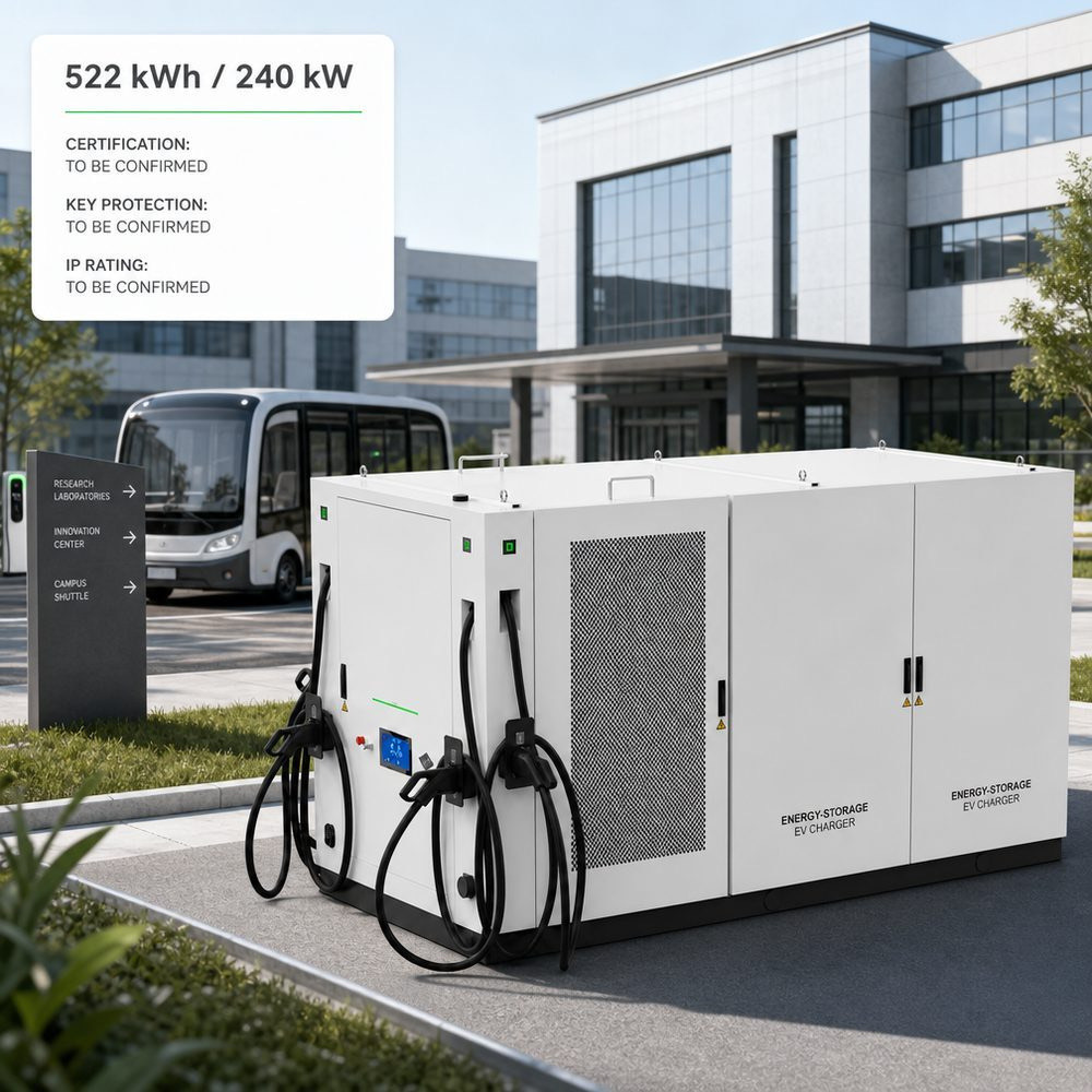 Grid Connected BESS Battery Storage EV Charging Station Maximum Demand 1000kWh 480kW 200kWh 120kW - Outdoor-Rated Durability and Global Certification
