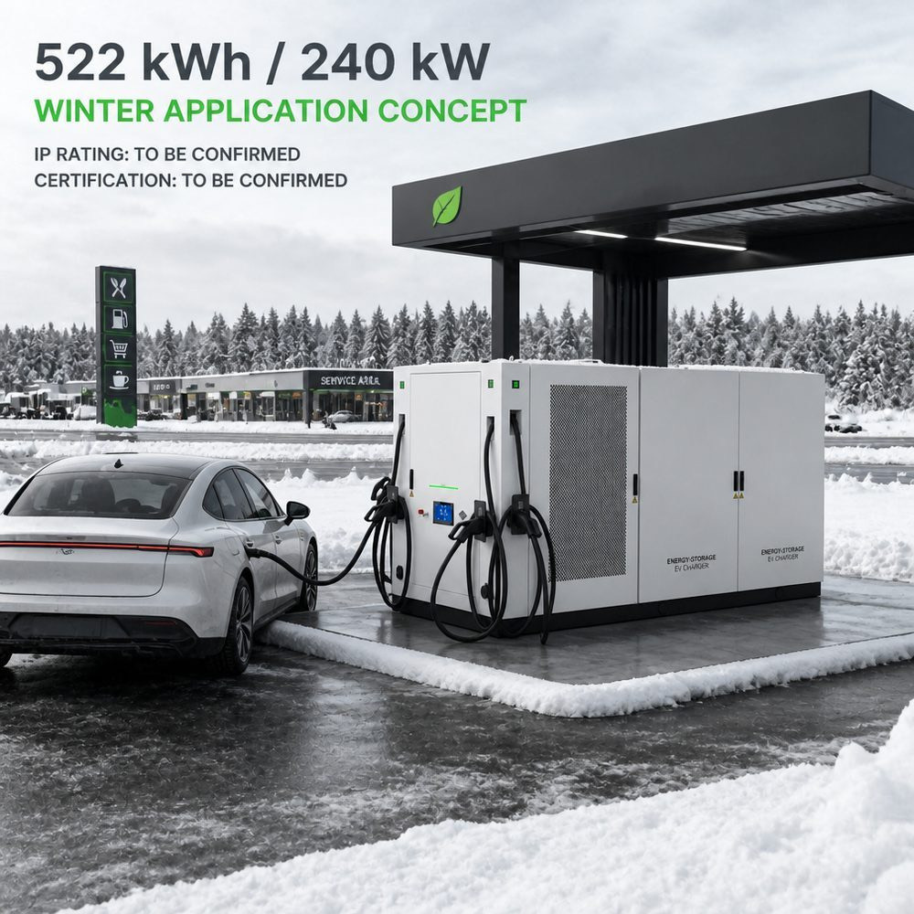 Integrated BESS Battery Storage EV Charging Energy System Rapid Maximum 418kWh 200kW 1MWh 480kW - Modular Scalability and Flexible Deployment