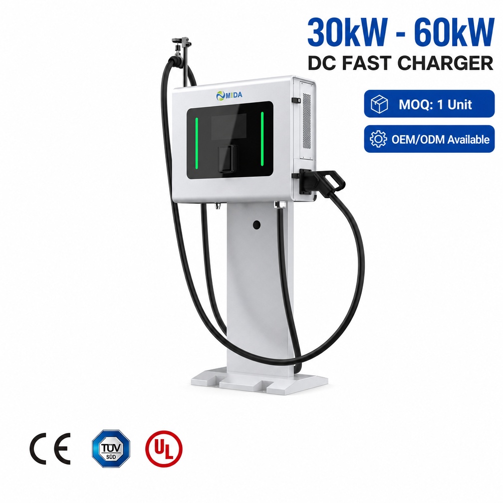 Single Gun Workplace Charging Solution Wallbox Dc Fast Ev Charger 50kw Wholesale Price Rfid App - Smart, Networked and Payment-Ready