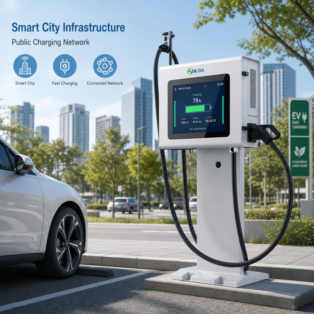 Single Gun Workplace Charging Solution Wallbox Dc Fast Ev Charger 50kw Wholesale Price Rfid App - SiC Modules for High Efficiency
