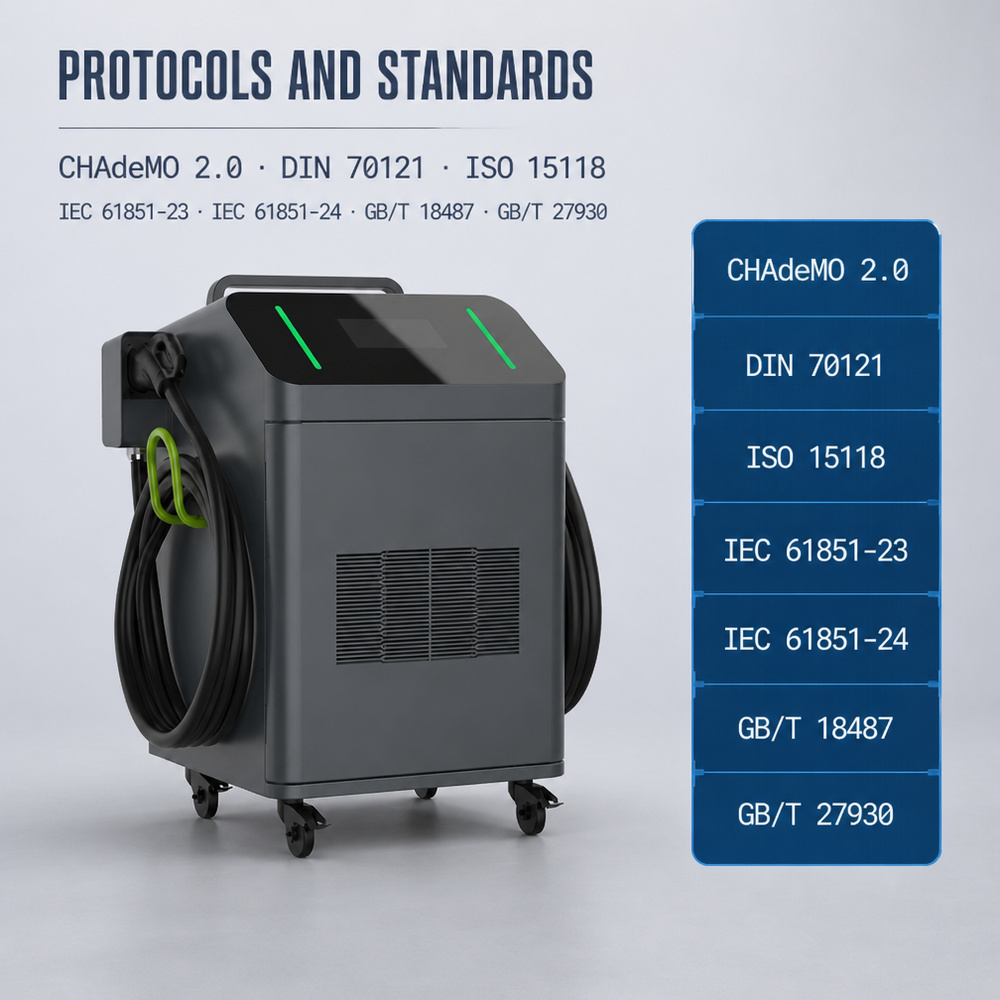 MIDA 120kW Mobile DC Fast Charging Station CCS2 OCPP Portable Trolley EV Charger Commercial Public Parking - Battery Buffer and Off-Grid Ready