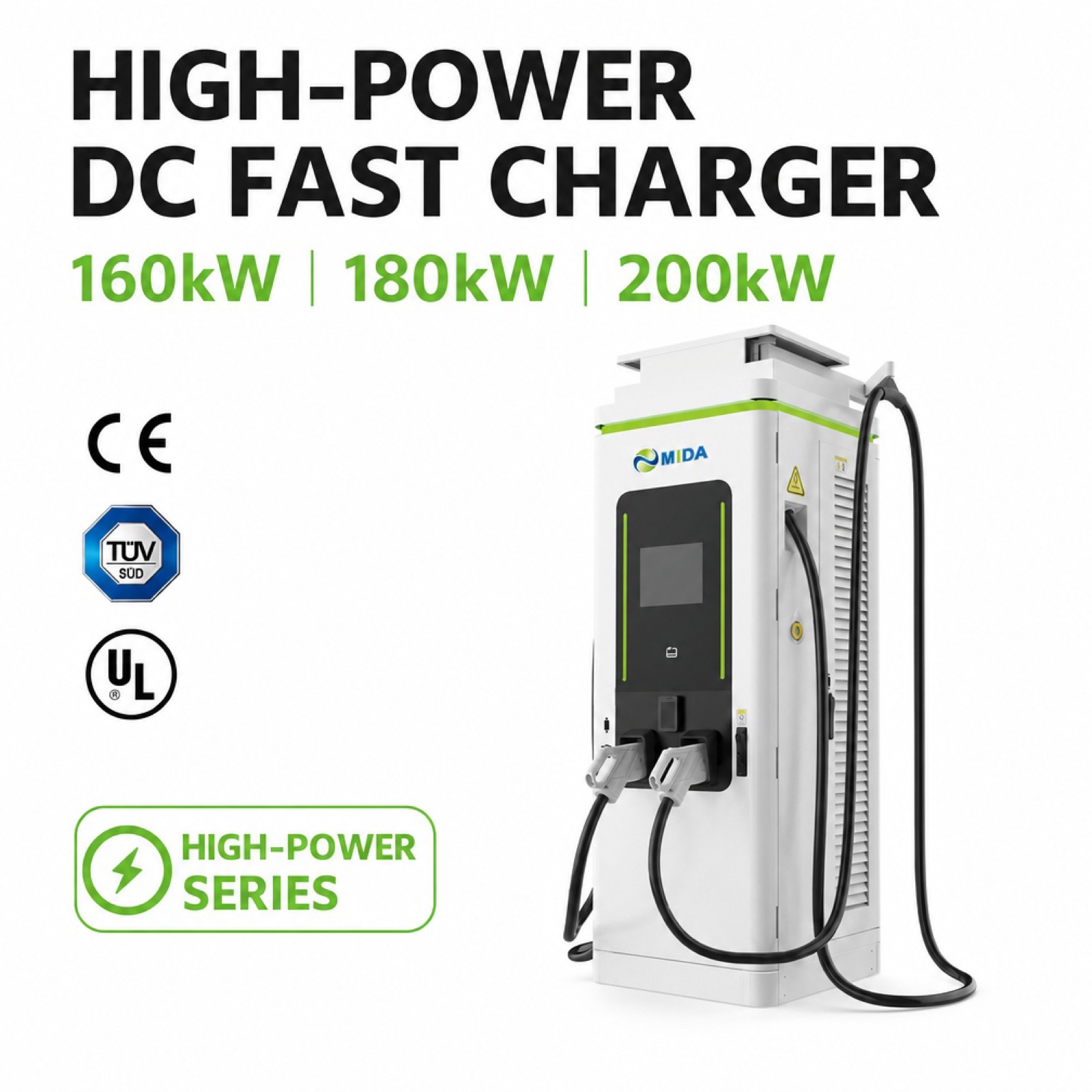 PV Liquid Cooled DC 600kW 90kW CCS2 Motorway DC Charger Commercial Fleet Charging Scalable - High Efficiency and Lower Operating Cost