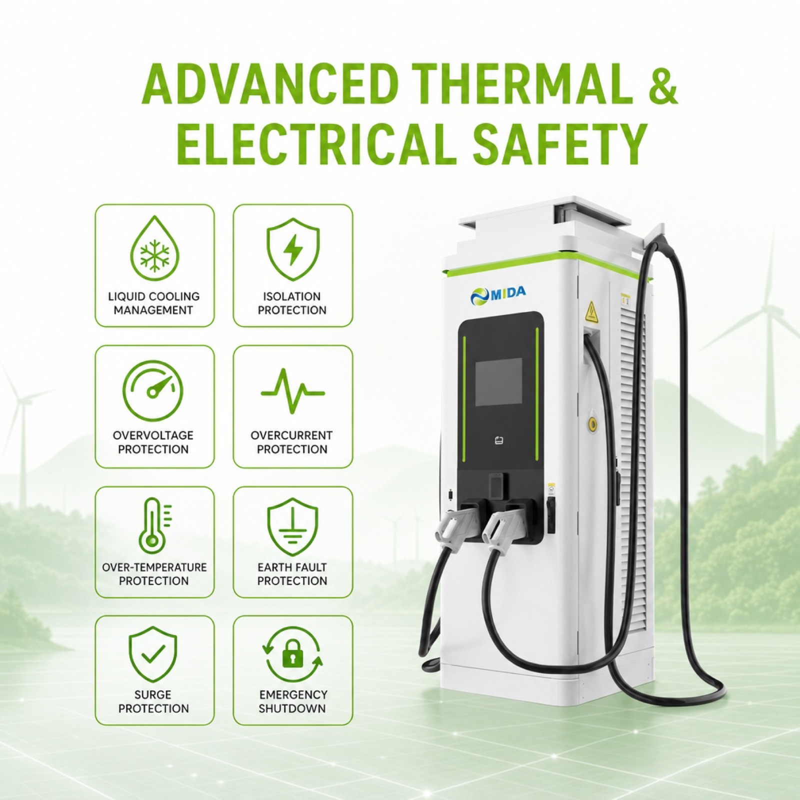 Direct PV To EV 150kW 200kW 280kW Resilience V2H DC DC Charger Heavy Duty - Grid-Tie, Off-Grid and Hybrid Operation