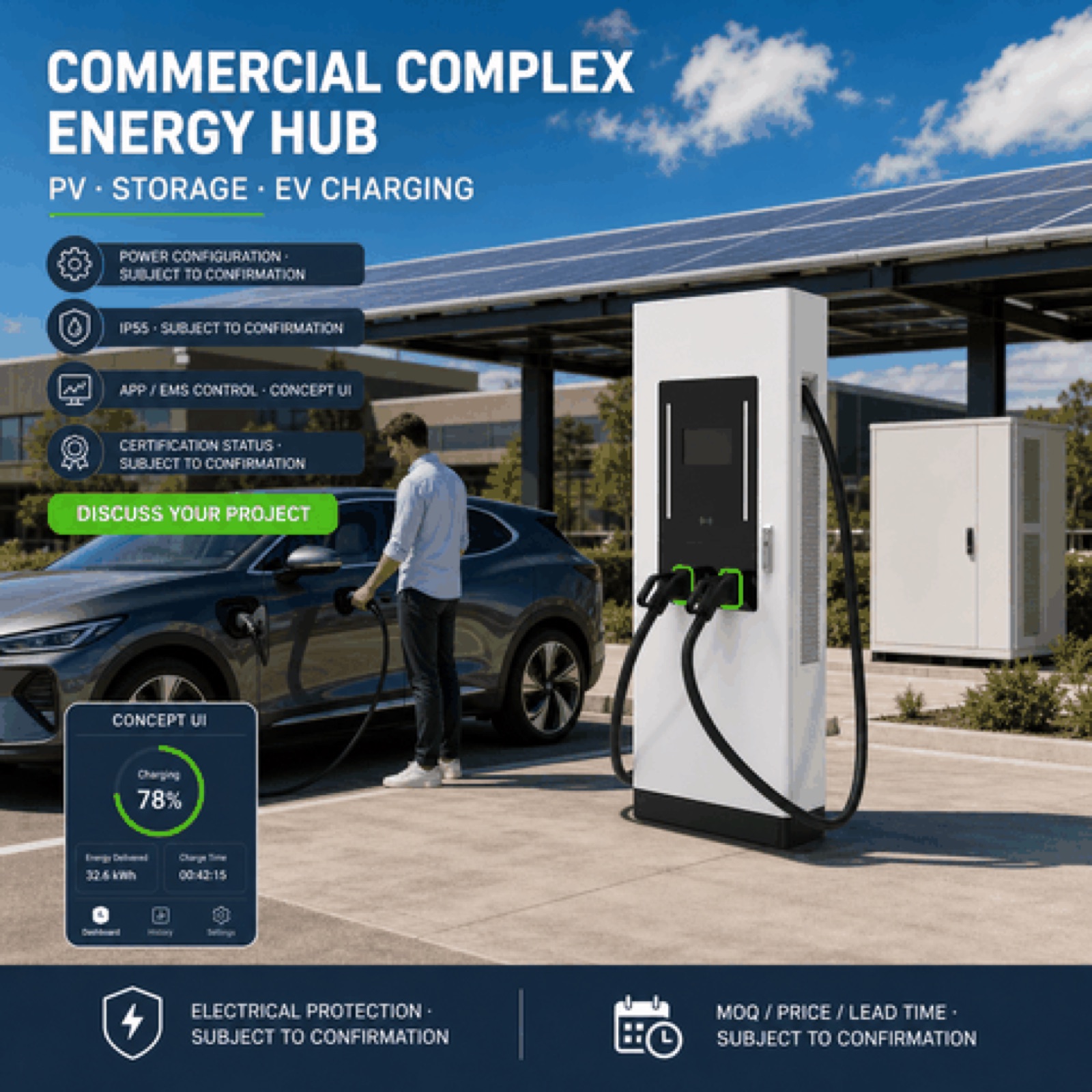 60kW 100kW 160kW Fleet Smart Solar Powered DC DC Fast EV Charger Campus Public - Smart, Networked and Payment-Ready DC Charger