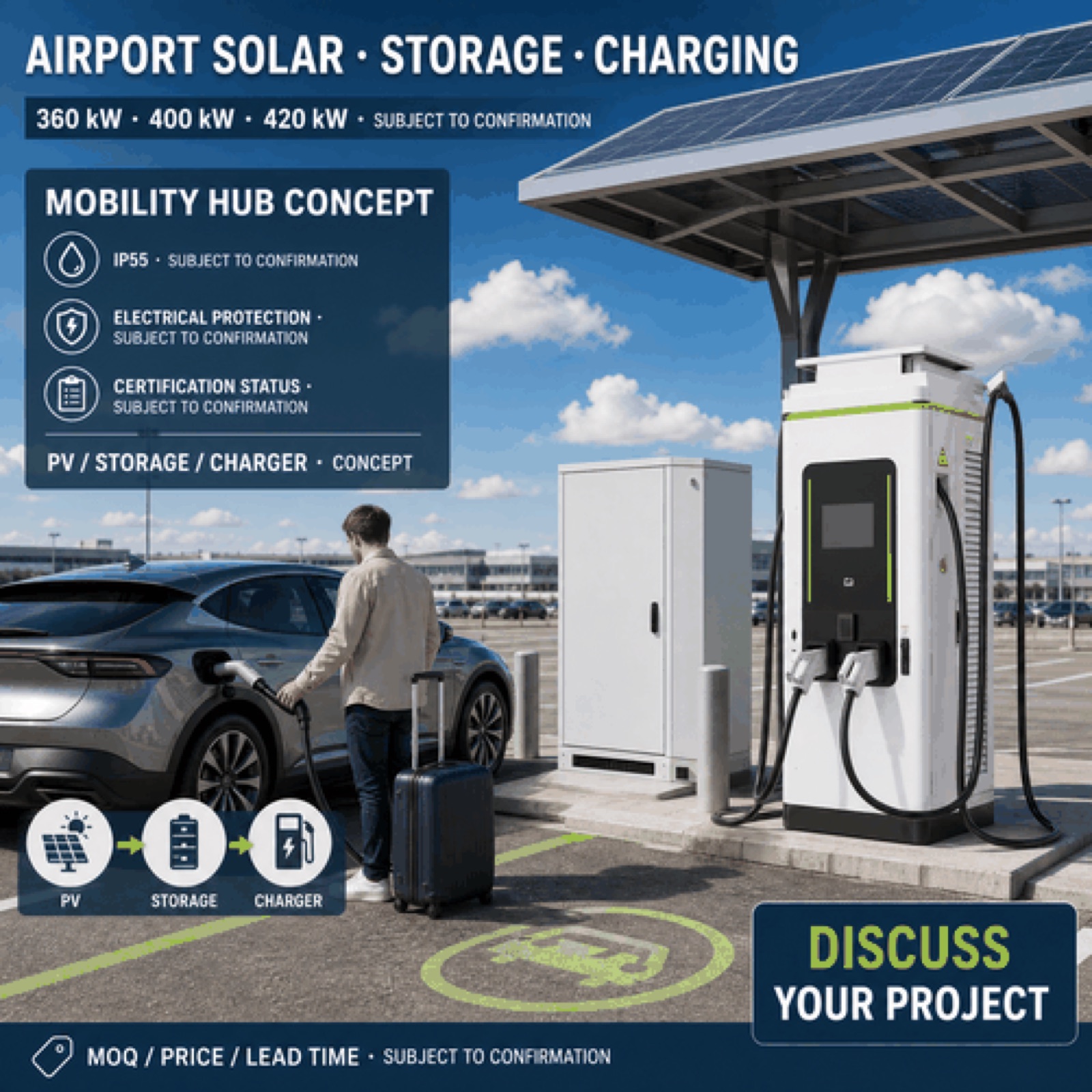 350kW 420kW 60kW Autobahn Germany Rooftop Solar DC DC EV Charger Highway Charging Hub - Grid-Tie, Off-Grid and Hybrid Operation