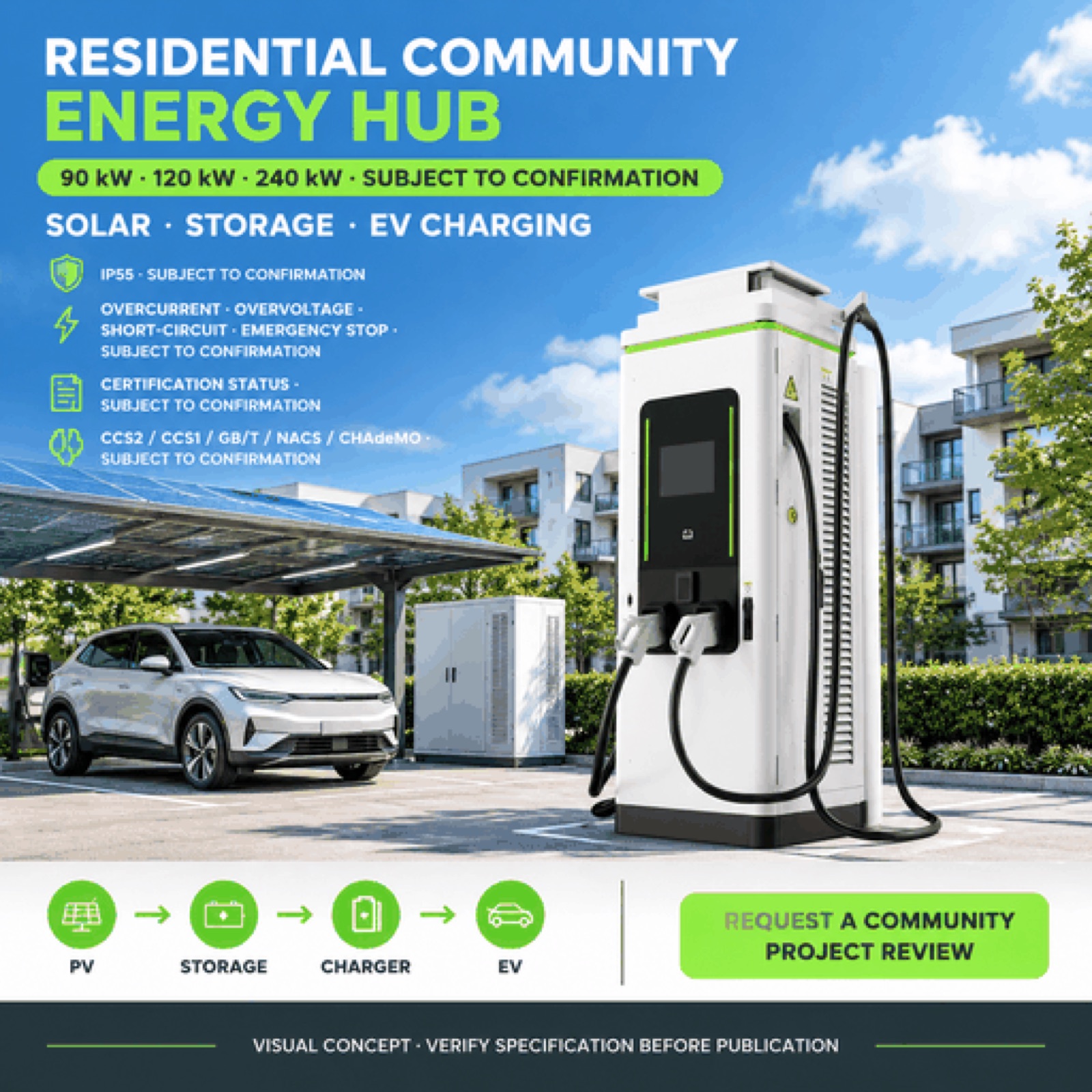 Solar Powered DC DC 480kW 80kW 120kW CCS2 Public Fast EV Charger Port Logistics - High Efficiency and Lower Operating Cost