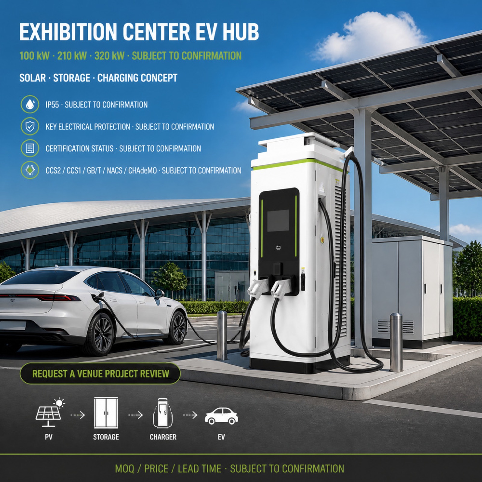 150kW 200kW Renewable Denmark Commercial PV DC DC Fast EV Charger Parking Garage Charging - Grid-Tie, Off-Grid and Hybrid Operation