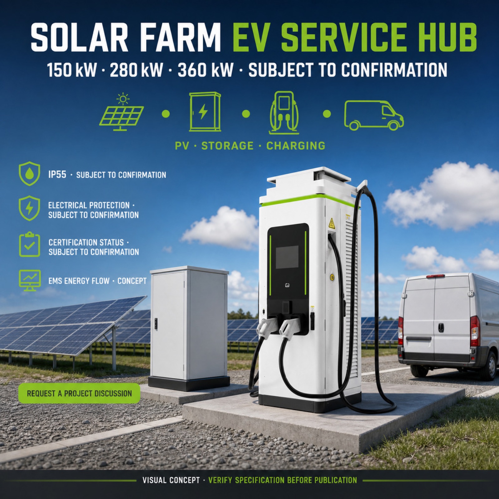 320kW 400kW Motorway Payment Solar Microgrid DC DC EV Charging Station Delivery Vehicle Charging - Fast Deployment at Solar and Remote Sites