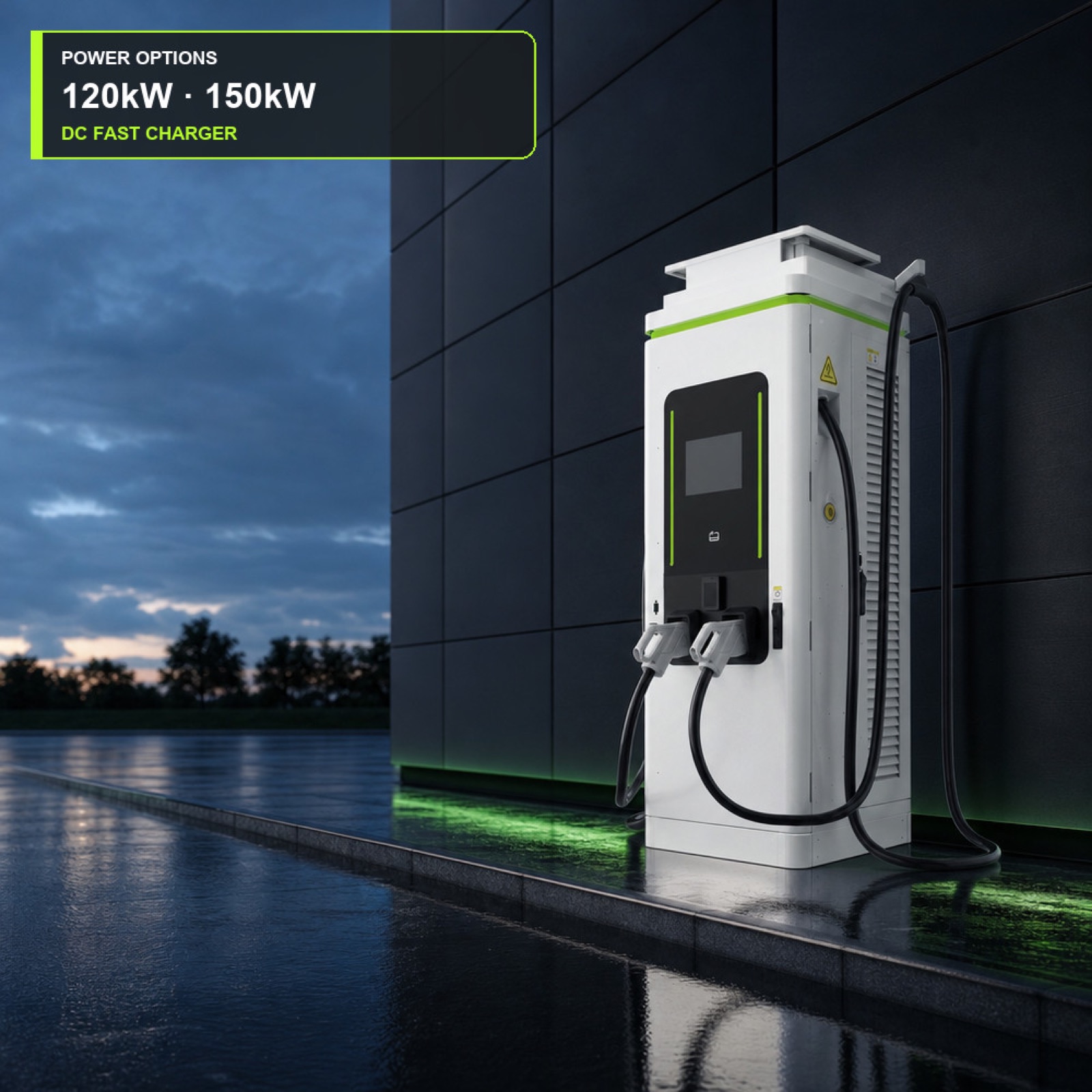 Fleet Depot DC 90kW 160kW Fast Charger Grid Kingdom Retail Parking Charging Rugged Enclosure - Smart, Networked and Payment-Ready DC Charger