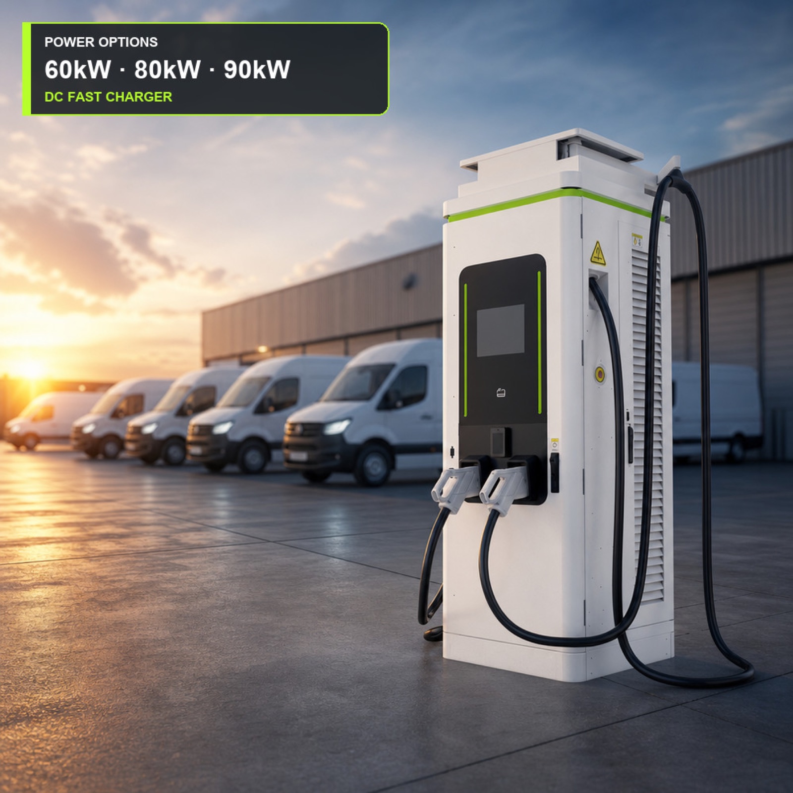 Fleet Depot DC 90kW 160kW Fast Charger Grid Kingdom Retail Parking Charging Rugged Enclosure - High Efficiency and Lower Operating Cost