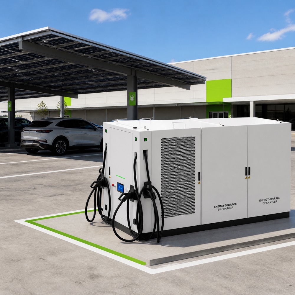 Modular BESS Energy Storage EV Fast Charging System Desert Solar 522kWh 240kW 60kWh 30kW - Integrated BESS and DC Charging Architecture