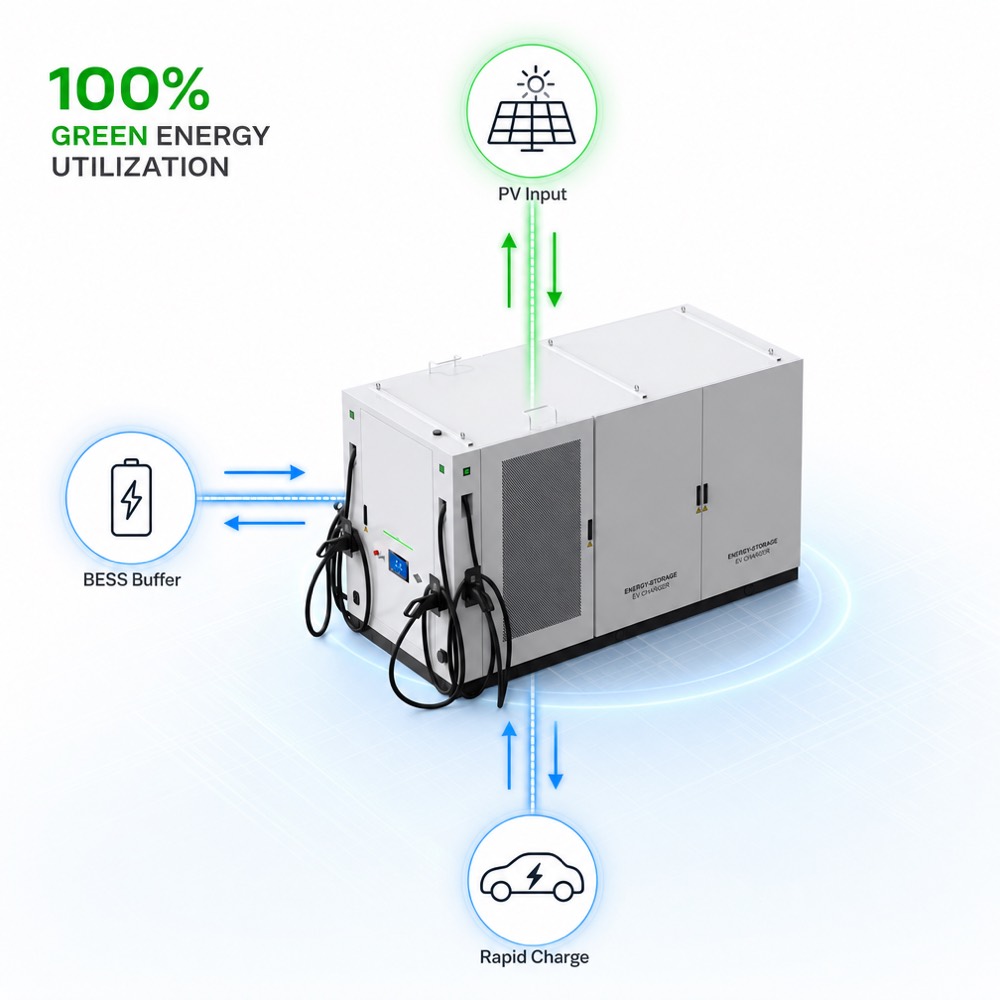 Industrial BESS Energy Storage DC Fast EV Charger Commercial Fleet 50kW 93kWh 100kW 240kWh - Modular Scalability and Flexible Deployment