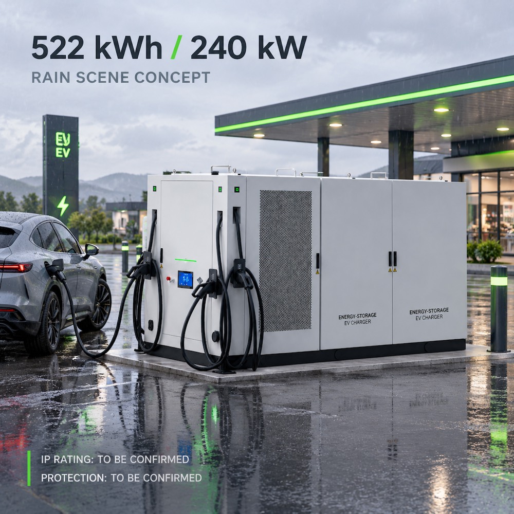 Integrated BESS Battery Storage EV Charging Energy System China PV 372kWh 240kW Commercial Applications - Integrated BESS and DC Charging Architecture
