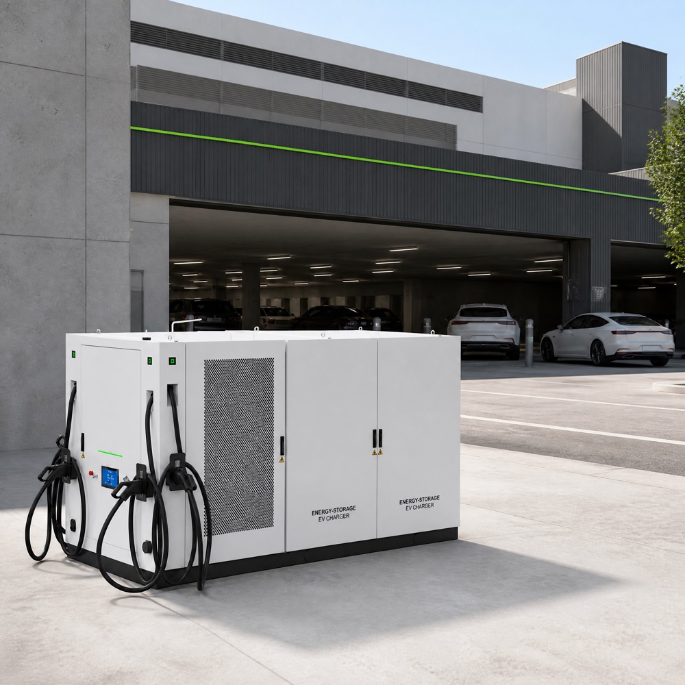 Demand Charge BESS Battery Storage EV Charging System Germany 120kW 241kWh 240kW 260kWh Remote - Integrated BESS and DC Charging Architecture