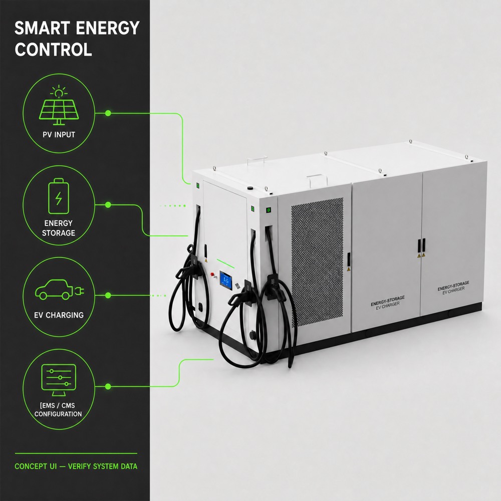 Peak Shaving BESS Energy Storage EV Charging Station Battery Fast 160kWh 90kW 216kWh 120kW - Integrated BESS and DC Charging Architecture