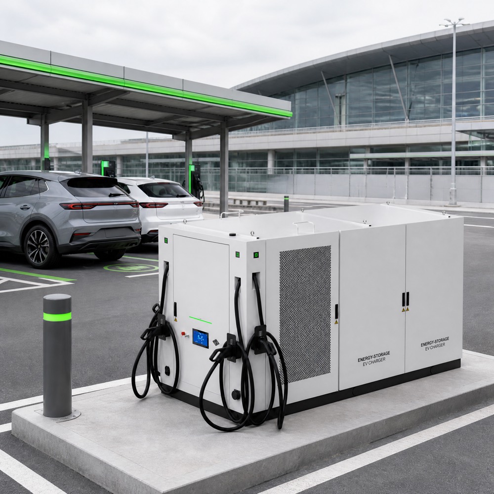 Solar Plus Storage BESS EV Charging Microgrid System Station 100kW 240kWh 261kWh 120kW Remote - Integrated BESS and DC Charging Architecture
