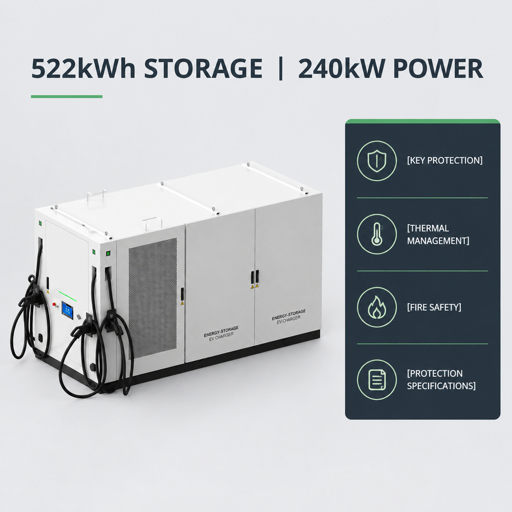 Load Balancing BESS Energy Storage EV Fast Charger Solar Renewable 100kW 240kWh Utility Deployment - Smart Management, OCPP and Remote Control