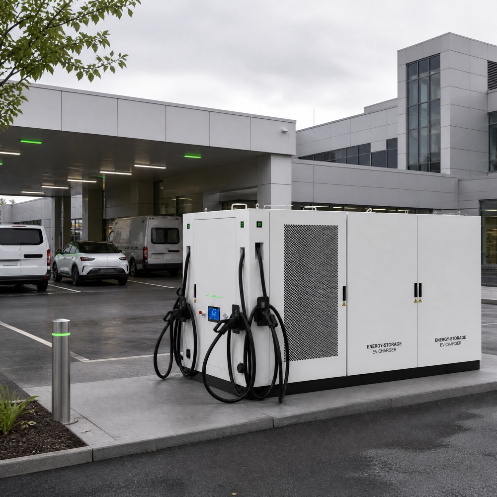 Off Grid BESS Energy Storage EV Charging System Solar Renewable 372kWh 240kW Remote Applications - Integrated BESS and DC Charging Architecture