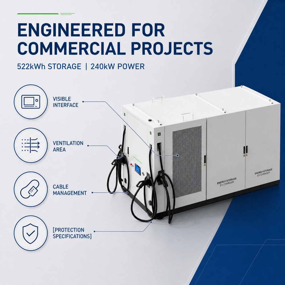 LFP BESS Battery Energy Storage EV Charging Station Offgrid Remote 261kWh 120kW Wholesale Supply - After-Sales Support and OEM ODM Service