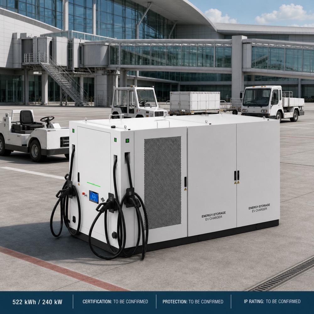 Integrated BESS Battery Storage EV Charging Energy System Germany Europe 240kW 260kWh Charging Network - Solar Integration and Off-Grid Resilience