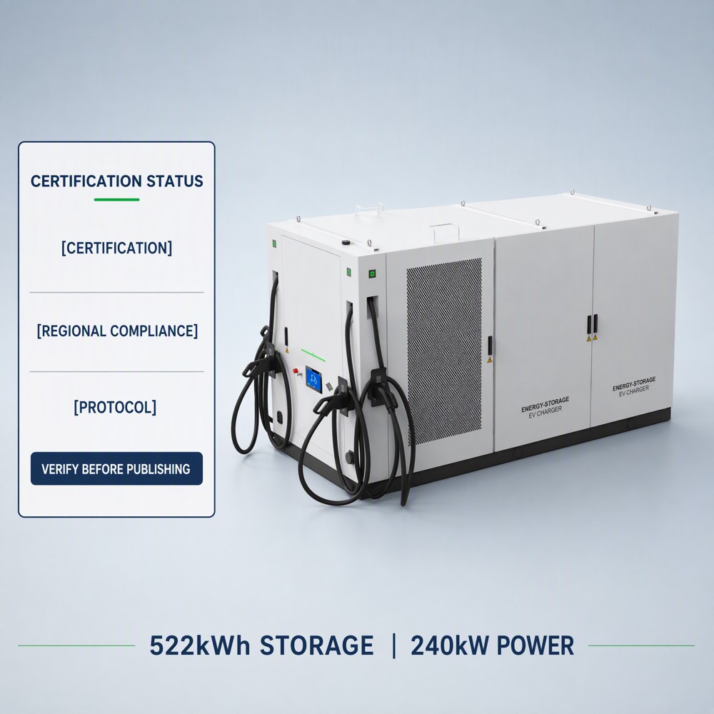 Demand Charge BESS Battery Storage EV Charging System UAE 160kWh 90kW 216kWh 120kW Industrial - Integrated BESS and DC Charging Architecture