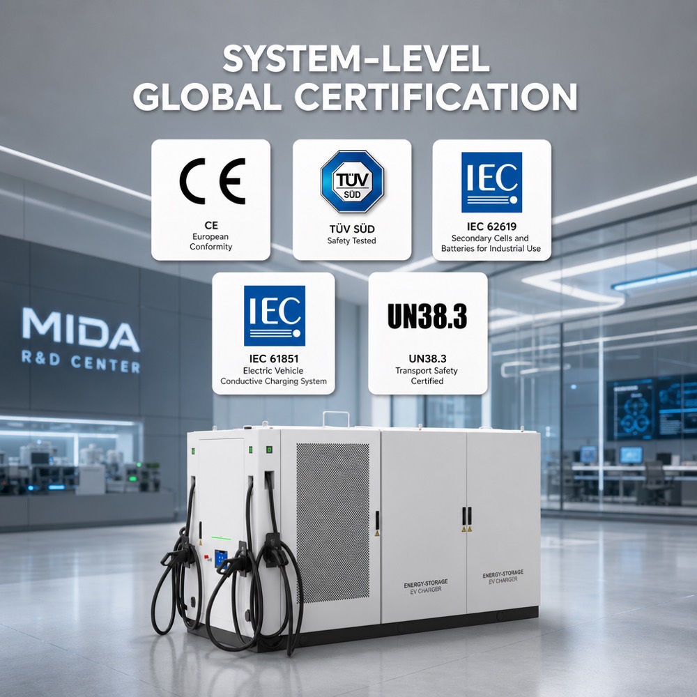 Load Balancing BESS Energy Storage EV Fast Charger Hub 240kW 260kWh 482kWh 320kW Solar - Smart Management, OCPP and Remote Control