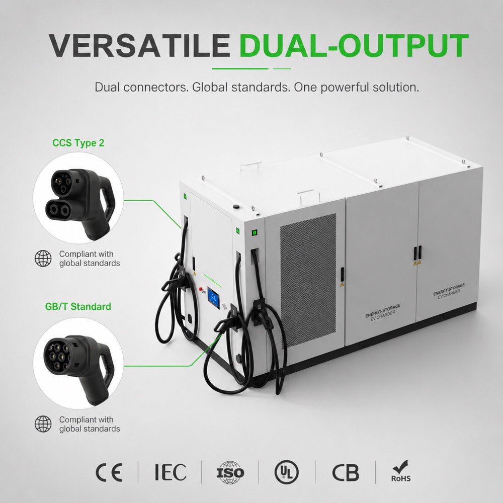 Advanced BESS Project Storage DC Fast EV Charger Fleet 1MWh 480kW Commercial Applications - Solar Integration and Off-Grid Resilience