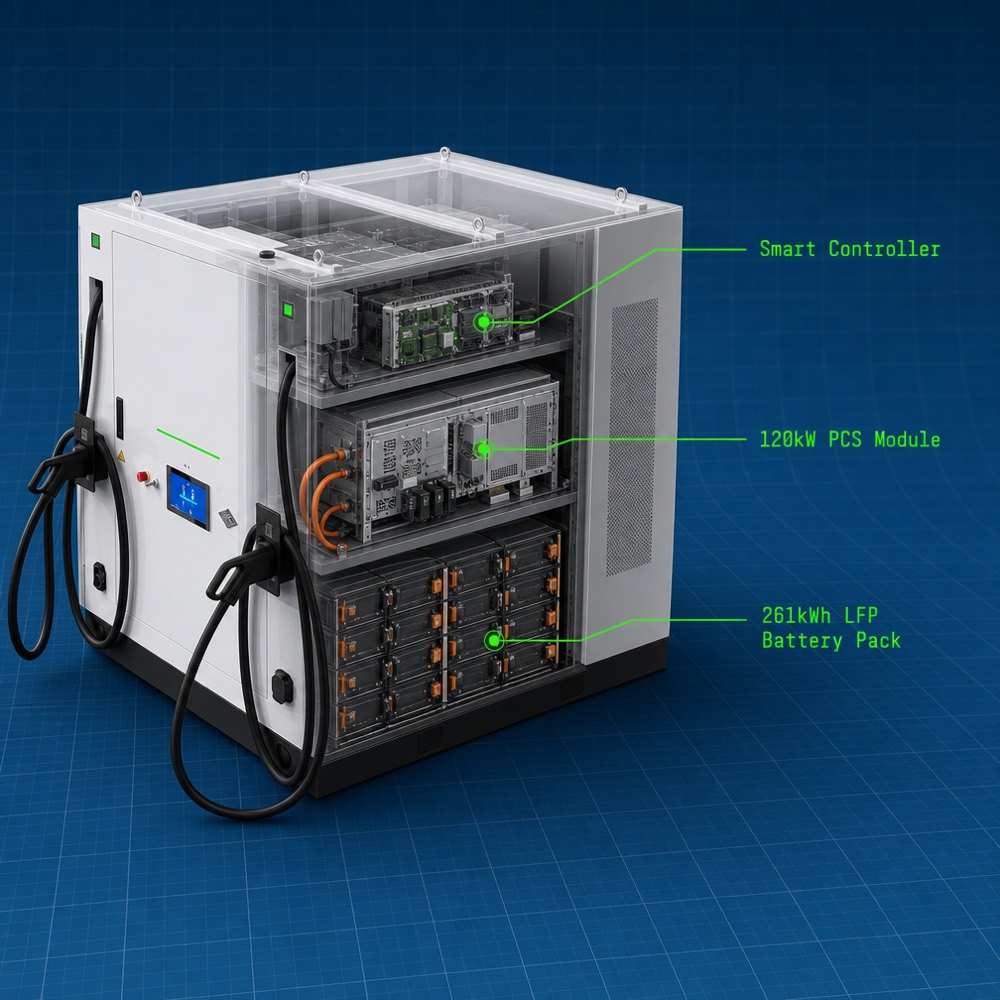 V2G Bidirectional BESS Battery Storage EV Charging System Canada Winter 372kWh 240kW Fleet Depot - Solar Integration and Off-Grid Resilience