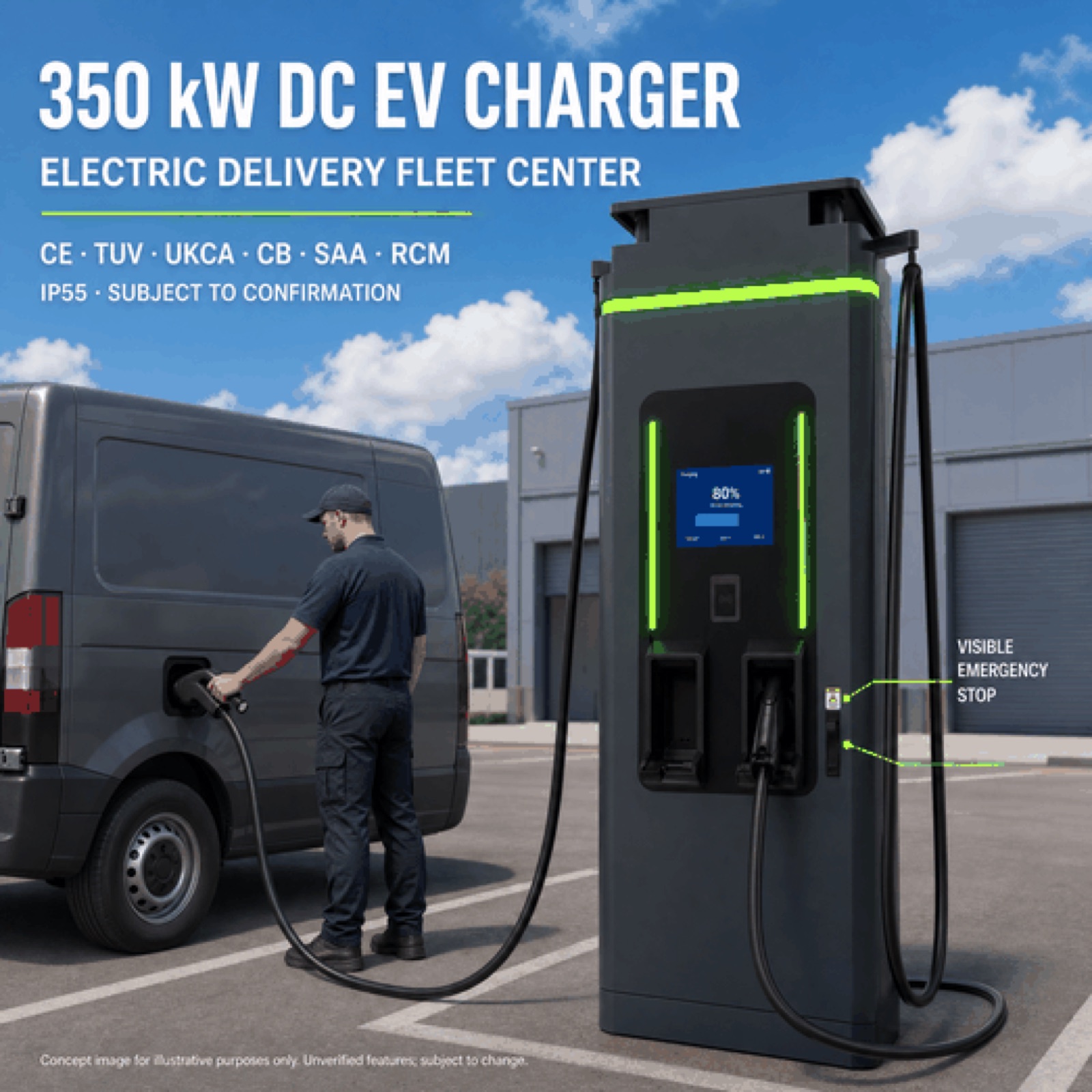 320kW 180kW Fleet DC Fast EV Charger Solar OCPP Car Park Charging Wholesale Supply - Fast Deployment at Solar and Remote Sites