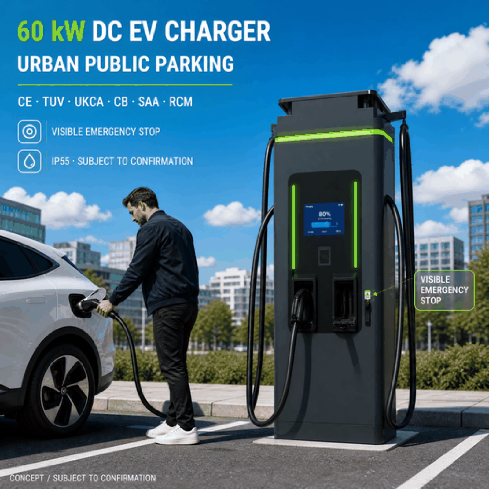 120kW 180kW CCS2 V2G Bidirectional DC EV Charger Fleet Rugged Parking Garage Charging Project - Flexible 120kW-180kW Floor-Standing DC Power