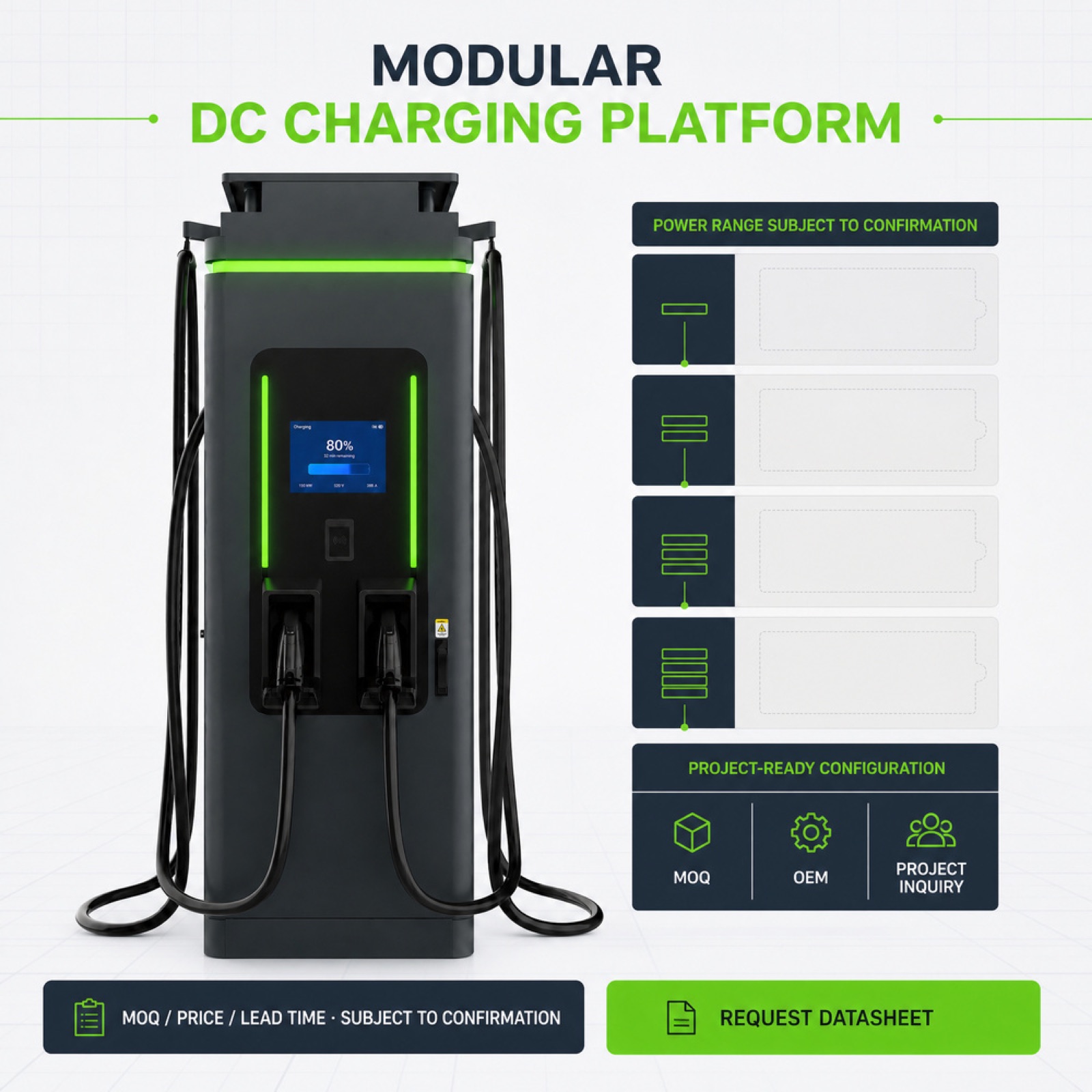 Solar Plus Storage DC 90kW 150kW 200kW Switzerland Grid DC EV Charging System Charging - Fast Deployment Across Many Commercial Sites