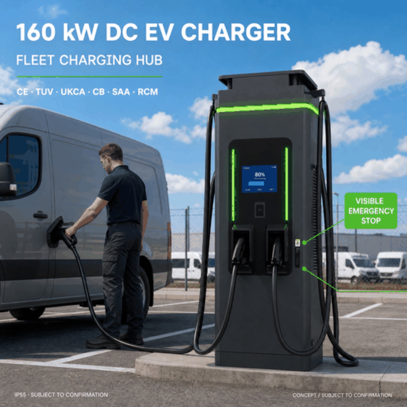 800V High Power 400kW 240kW 360kW EV Charger Fleet CCS2 Hotel Destination Charging Dynamic - Built for Demanding Outdoor Commercial Duty