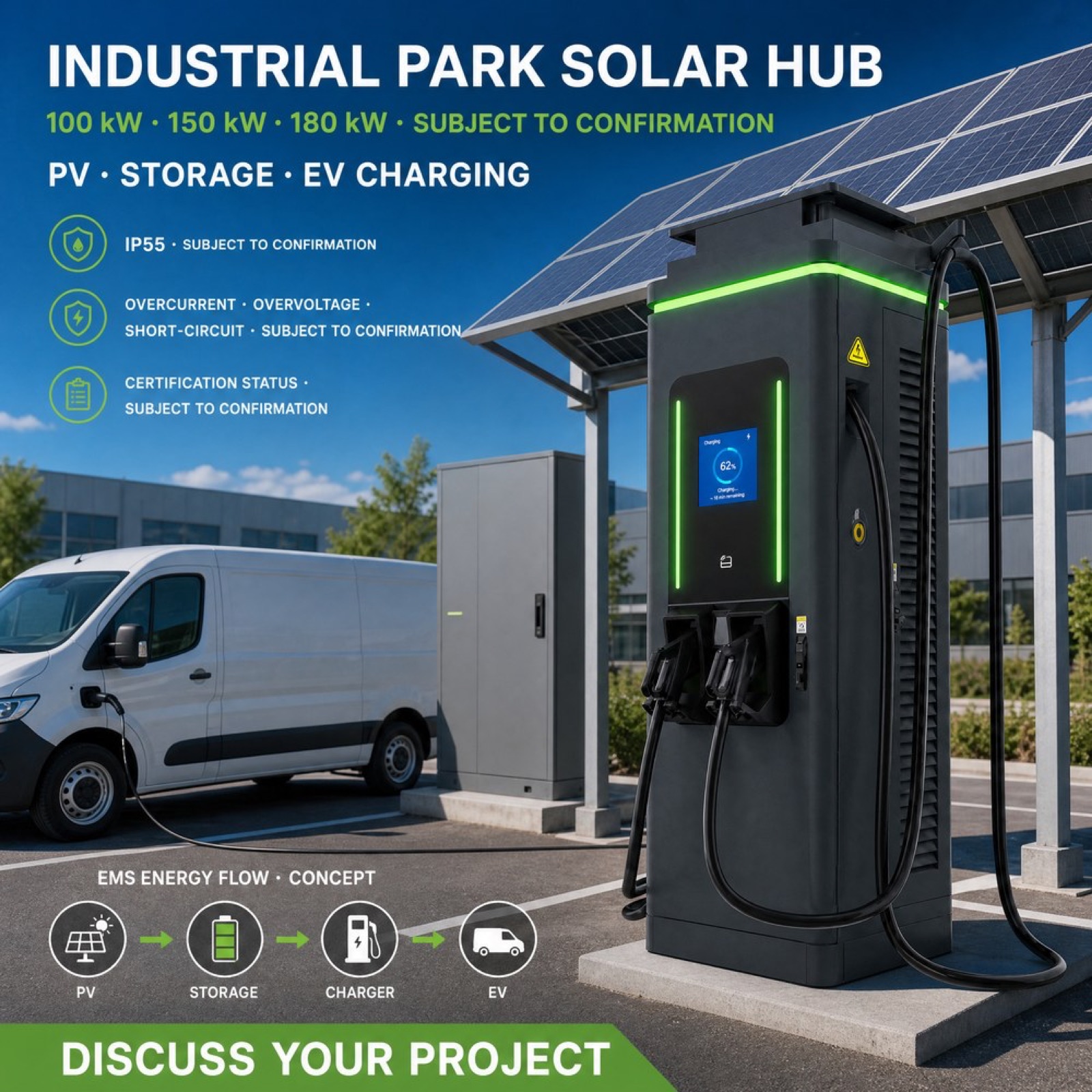 210kW 300kW 360kW Highway Fleet Solar ISO15118 DC DC Smart EV Charger Energy Management - Flexible 210kW-360kW Floor-Standing DC Power