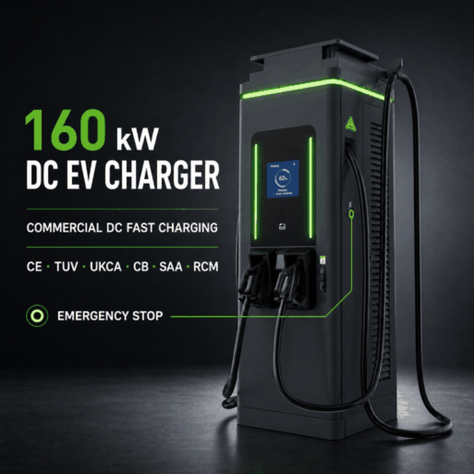 Highway DC Fast 350kW 90kW EV Charging Hub Grid Fleet Bus Depot Charging Factory - Built for Demanding Outdoor Commercial Duty