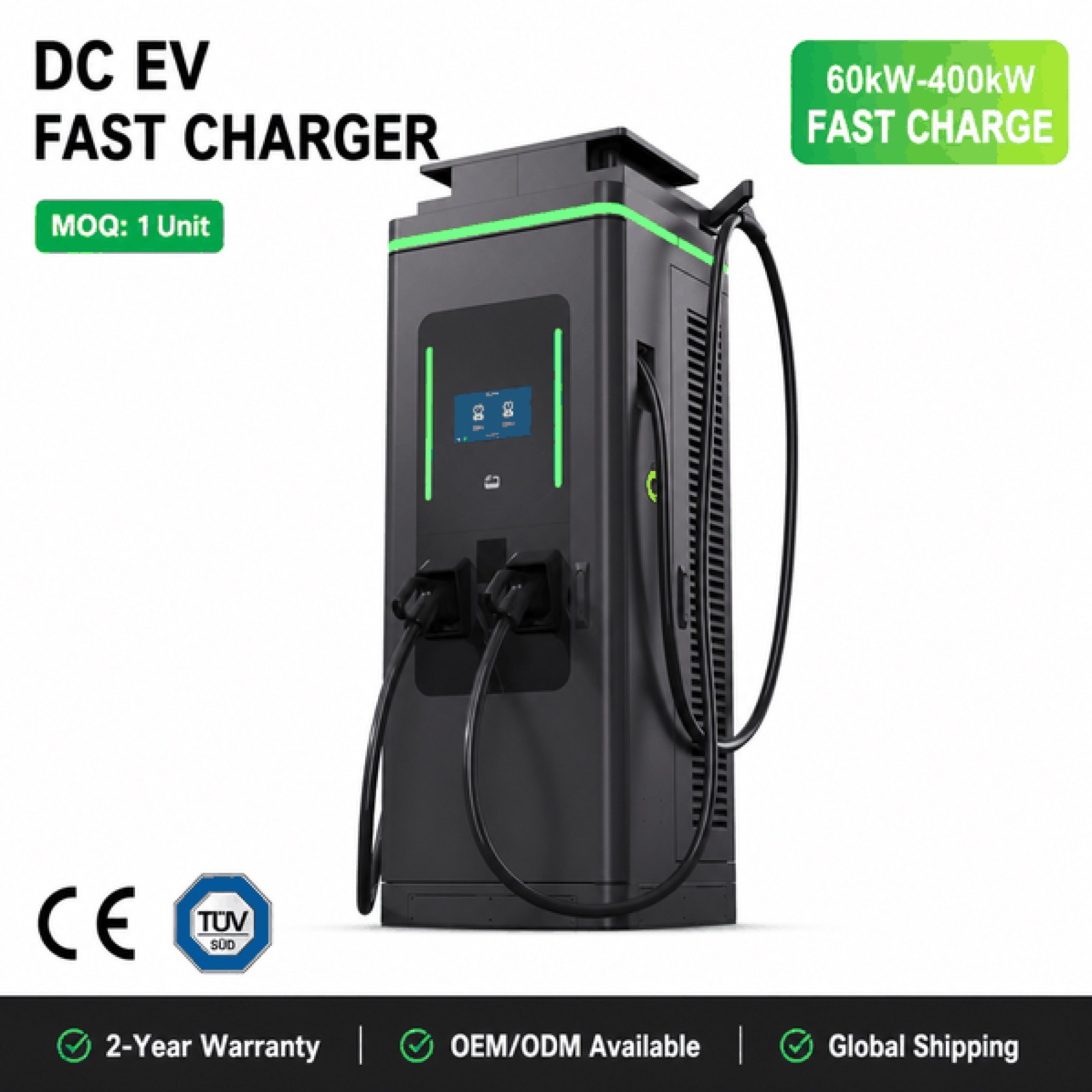 Solar Dual Port DC 300kW 360kW Highway Urban DC EV Charger Parking Garage Charging - High Efficiency and Lower Operating Cost