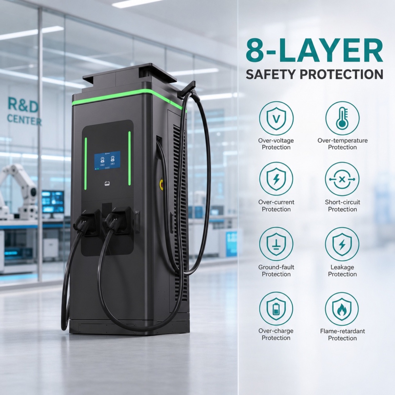 CCS2 OCPP DC 60kW 600kW Fast EV Charger Arctic Grid Renewable Energy Charging Factory - High Efficiency and Lower Operating Cost