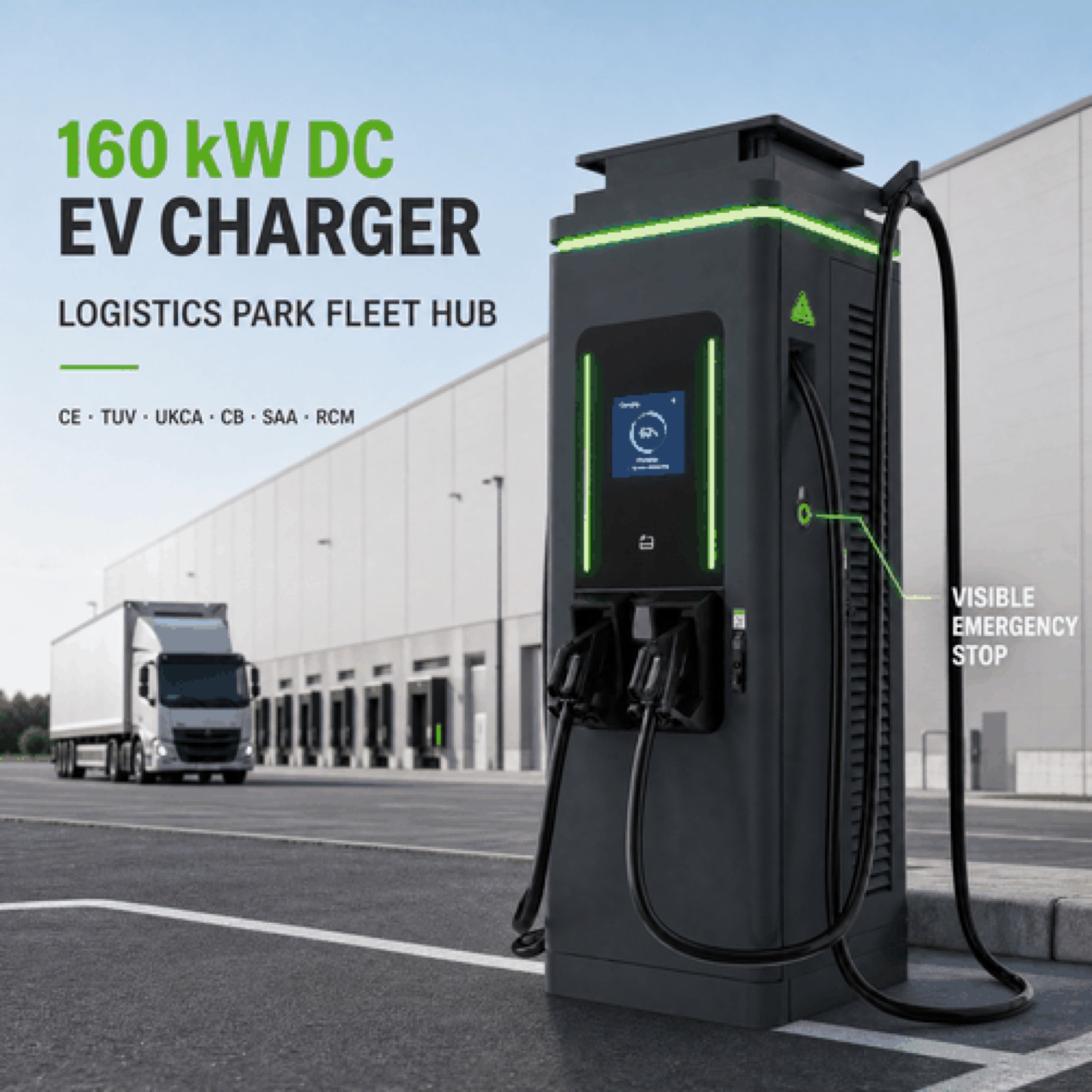 240kW 320kW Highway Rugged Hybrid Solar DC DC EV Charging System Service Area Charging - Built for Demanding Outdoor Commercial Duty