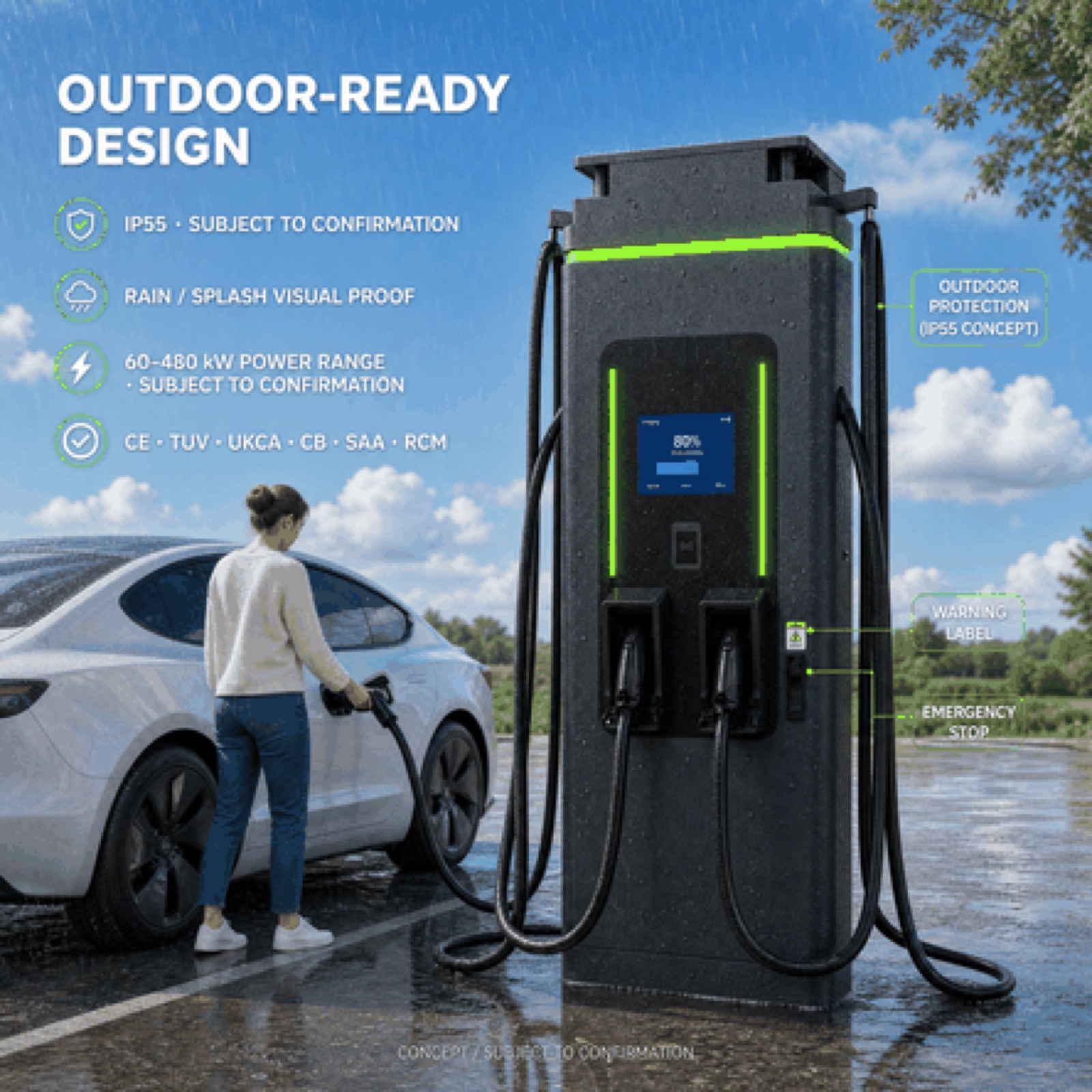 800V High Power 400kW 240kW 360kW EV Charger Fleet CCS2 Hotel Destination Charging Dynamic - Fast Deployment Across Many Commercial Sites
