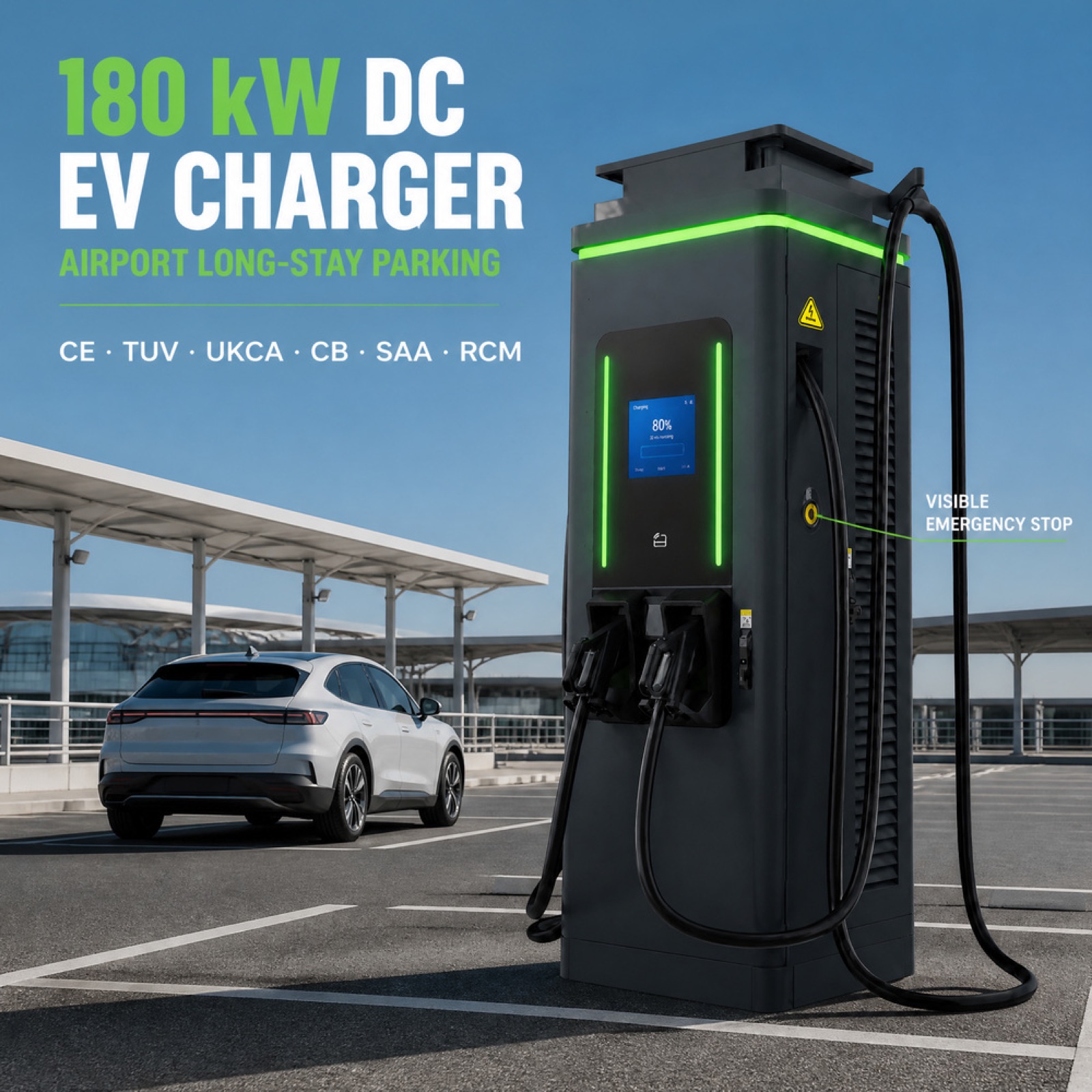 Rooftop Solar DC DC 180kW 240kW Rapid Switzerland EV Charger Energy Management Charging Factory - Smart, Networked and Payment-Ready DC Charger